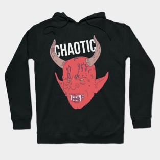 Chaotic Evil - Devil Chaotic Text - Roleplaying Hoodie